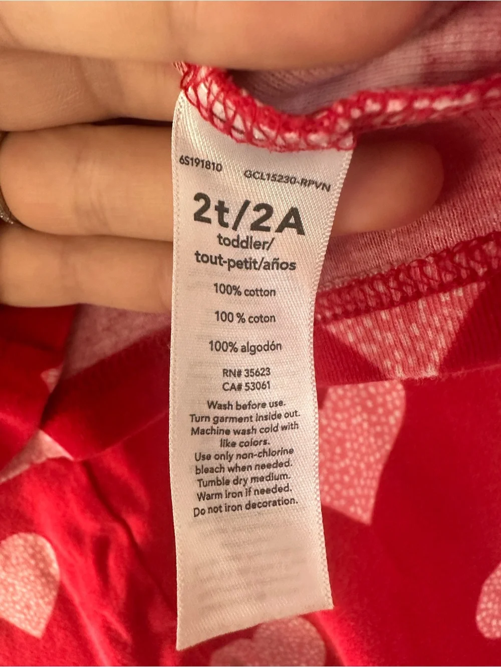 Carter's Red Pajama Set with Pink Heart Print
